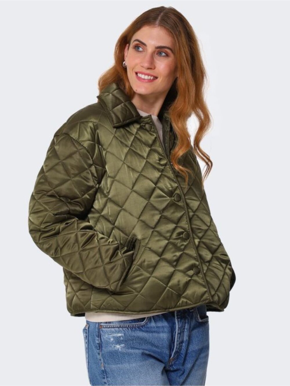 ANINE BING "EMILIA" Green Quilted Jacket XS $395